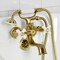 Kingston Brass Tub Wall Mount Clawfoot Tub Faucet with Hand Shower, Brushed Brass KS225PXSB - alternate 2
